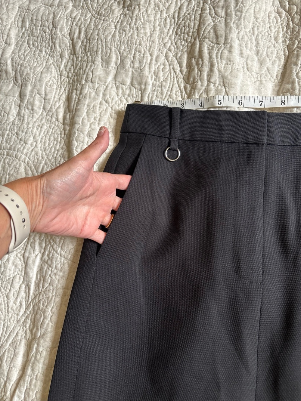 NWT Tibi Grain De Poudre Convertible Pleated Skirt Black Size 00 - Picture 11 of 15